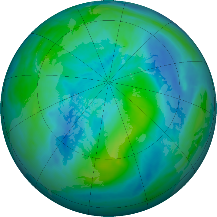 Arctic ozone map for 23 September 2008